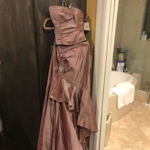 2 piece mauve gown couture set